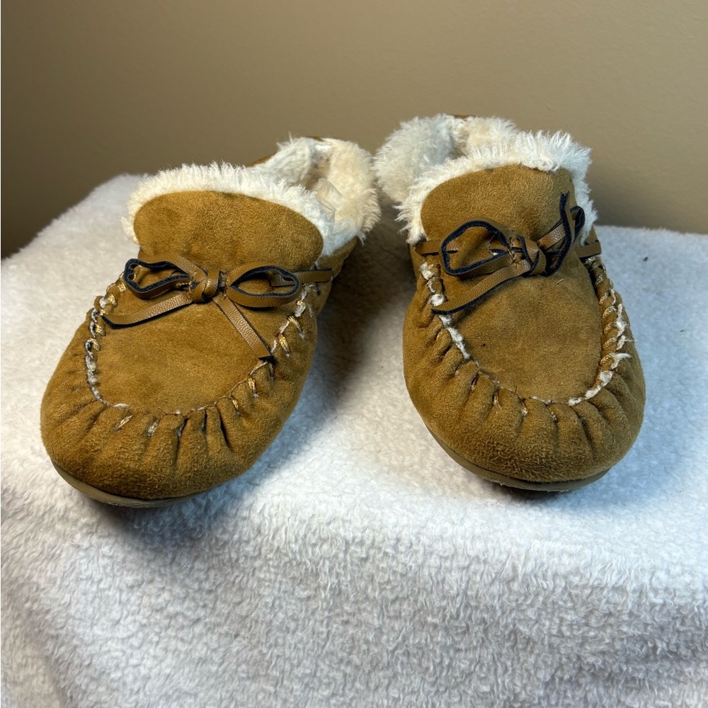 Slippers Moccasin kids 1901 Cozy Tan Sz 12M